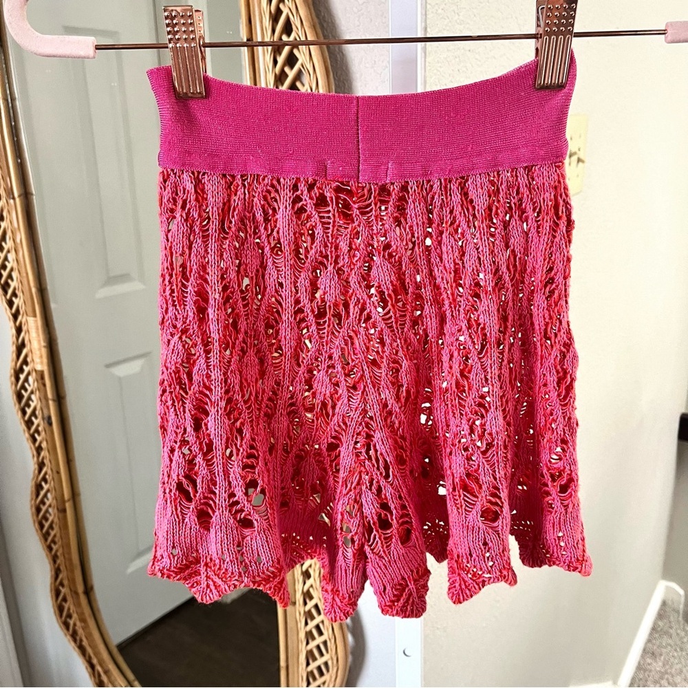 Anthropologie / CECILIA PRADO MARIA Pink Coral Knitted Shorts